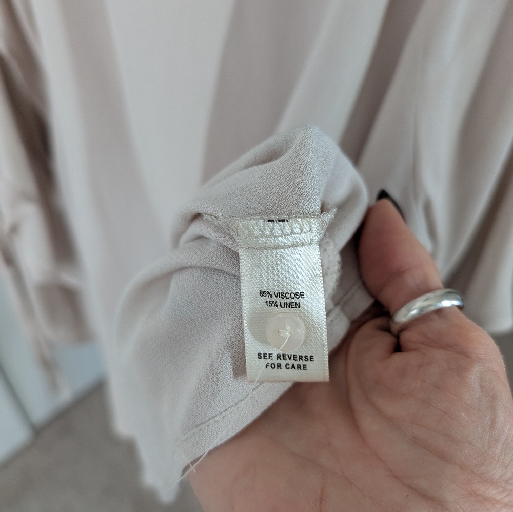 Willow And Root Tie Sleeve Top, Oatmeal, XL, Nwt - Picture 7 of 9